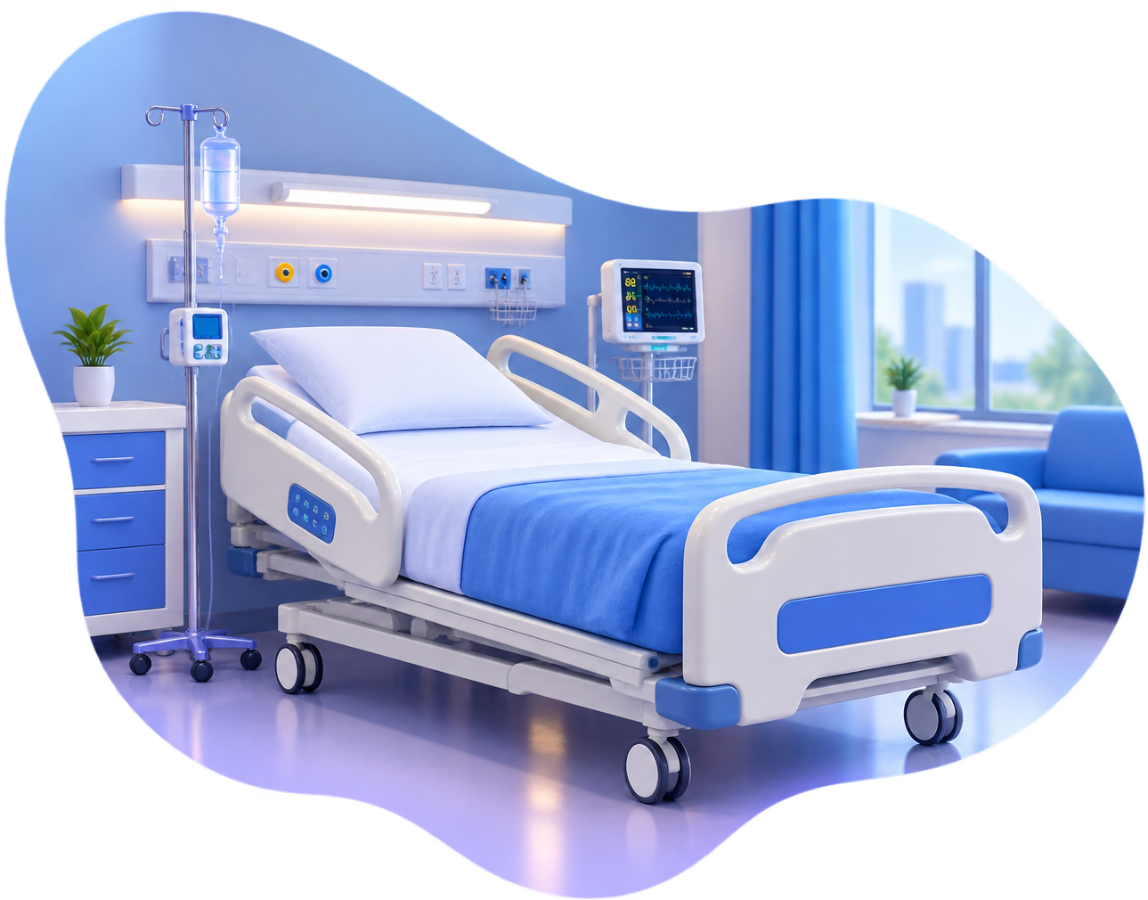 Bed admit illustration
