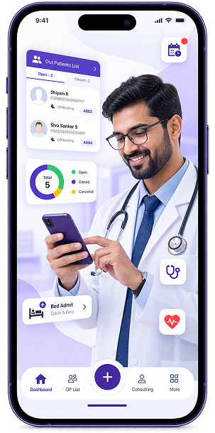 Mediquince Doctor's App hero phone mockup